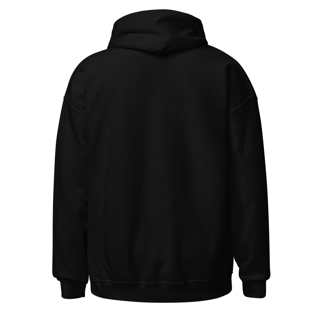 Plain black hoodie back view
