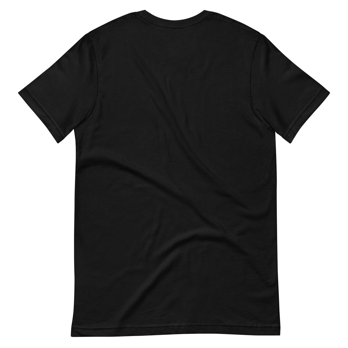 Black unisex New America retro New Mexico map tee, back view